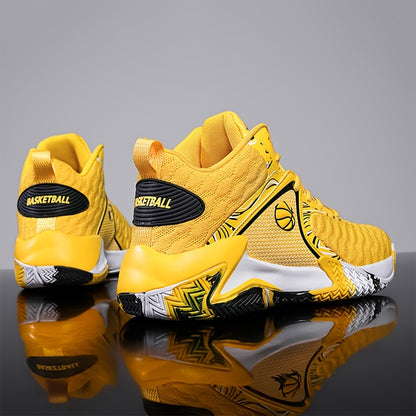 Sneakers, Men' S Basketball Shoes, High Top Sports Shoes, Durable Lace up Anti Slip Running Shoes