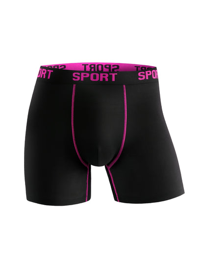 Men's Underwear 5 Random Pc Highly Elastic, Breathable, Comfortable, Quick-drying, Sweat-absorbent, Anti-friction Shorts, Solid Color