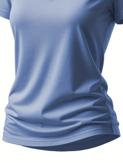 Women'S Soft V-Neck Sports T-Shirt, Cool And Breathable, - Quick-Dry Fabric, Designed for Outdoor Workouts, Comfortable And Versatile Fitness Wear Suitable for Everyday Exercise