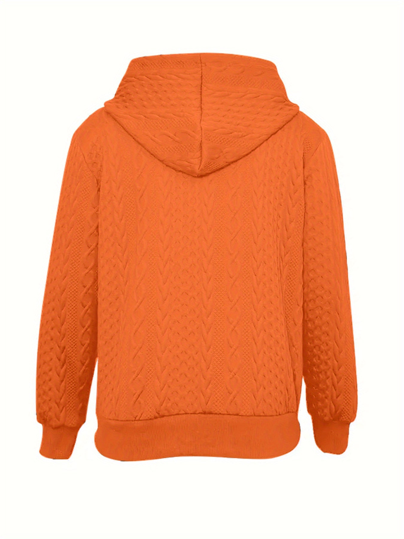 Women's Elegant hooded Jacket Solid Color Long Sleeve Textured Zipper Coat, Zip Up Design for Commuting& Casual Wear, Spring&Fall Style, Casual Outerwear Zippered Jacket, Women's Clothing