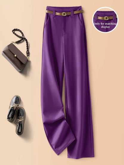 Women'S Elegant Casual Formal Solid Color Long Sleeve Pants Suit