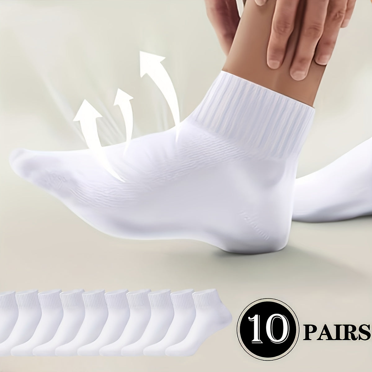 10 Pairsof Black And White Comfortable Sports Men'S And Women'S Same Socks, Neutral, Ankle Socks, Low-top Invisible Socks, Moisture-absorbing And Breathable, Soft And Comfortable, Suitable For Business And Leisure, Home Wear, Sports, College Style