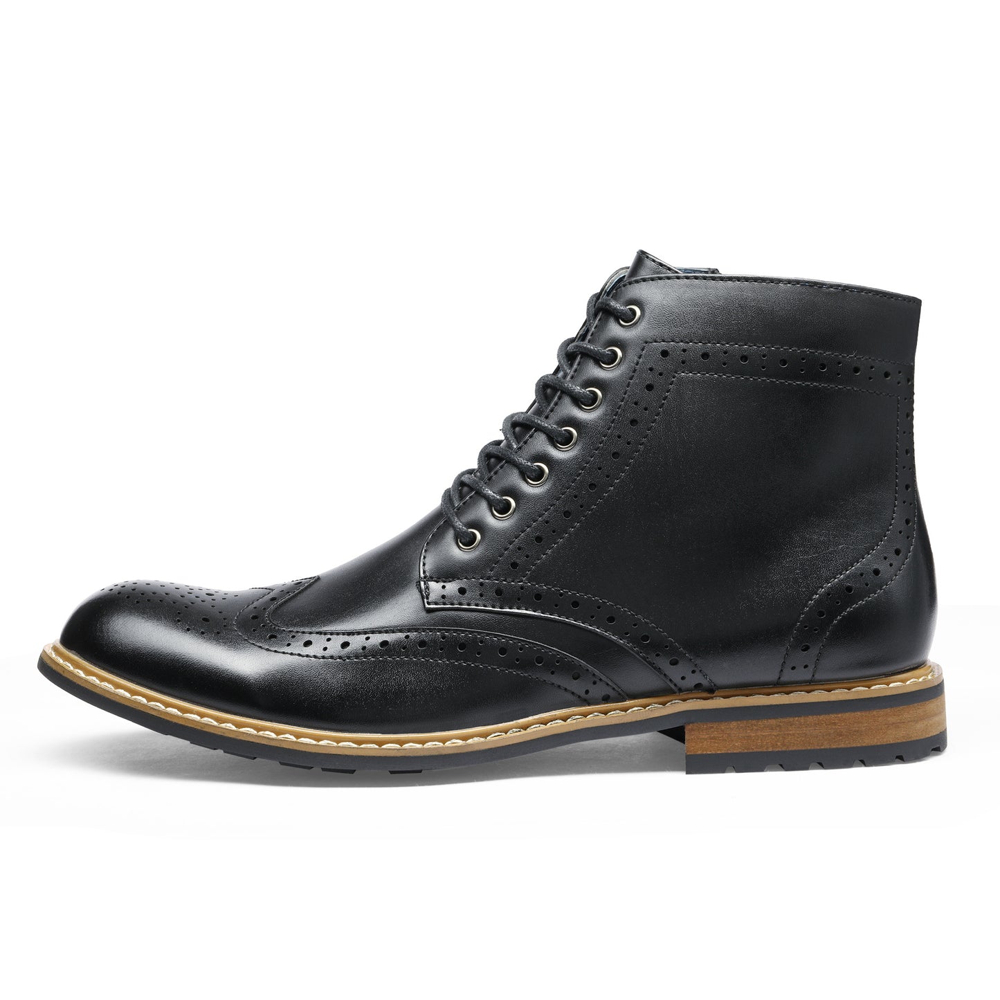 Men's Dress Ankle Motorcycle Boots Wingtip Lined Derby Oxfords