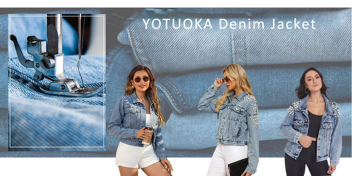 Bright Steel Blue Denim Denim Jacket - product view 8