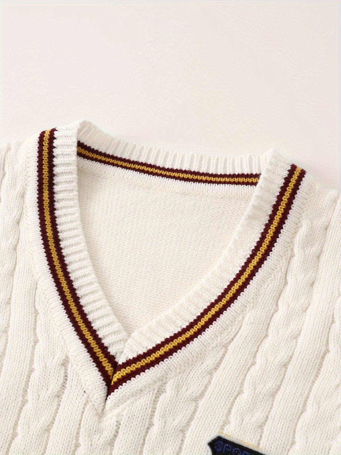 Set of 3, Knitted Undershirts for Kids Suitable for Autumn And Winter, Featuring a Collegiate Style Vest And Sleeveless Design