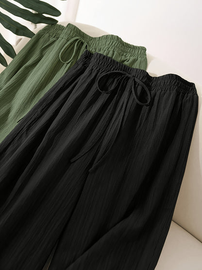 Women's 2pack Black + White Pleated Wide-Leg Pants - product view 32