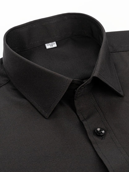 Men'S Long-Sleeve Button-Up Shirt Suitable for Semi-Formal Occasions in Spring And Summer Business Settings