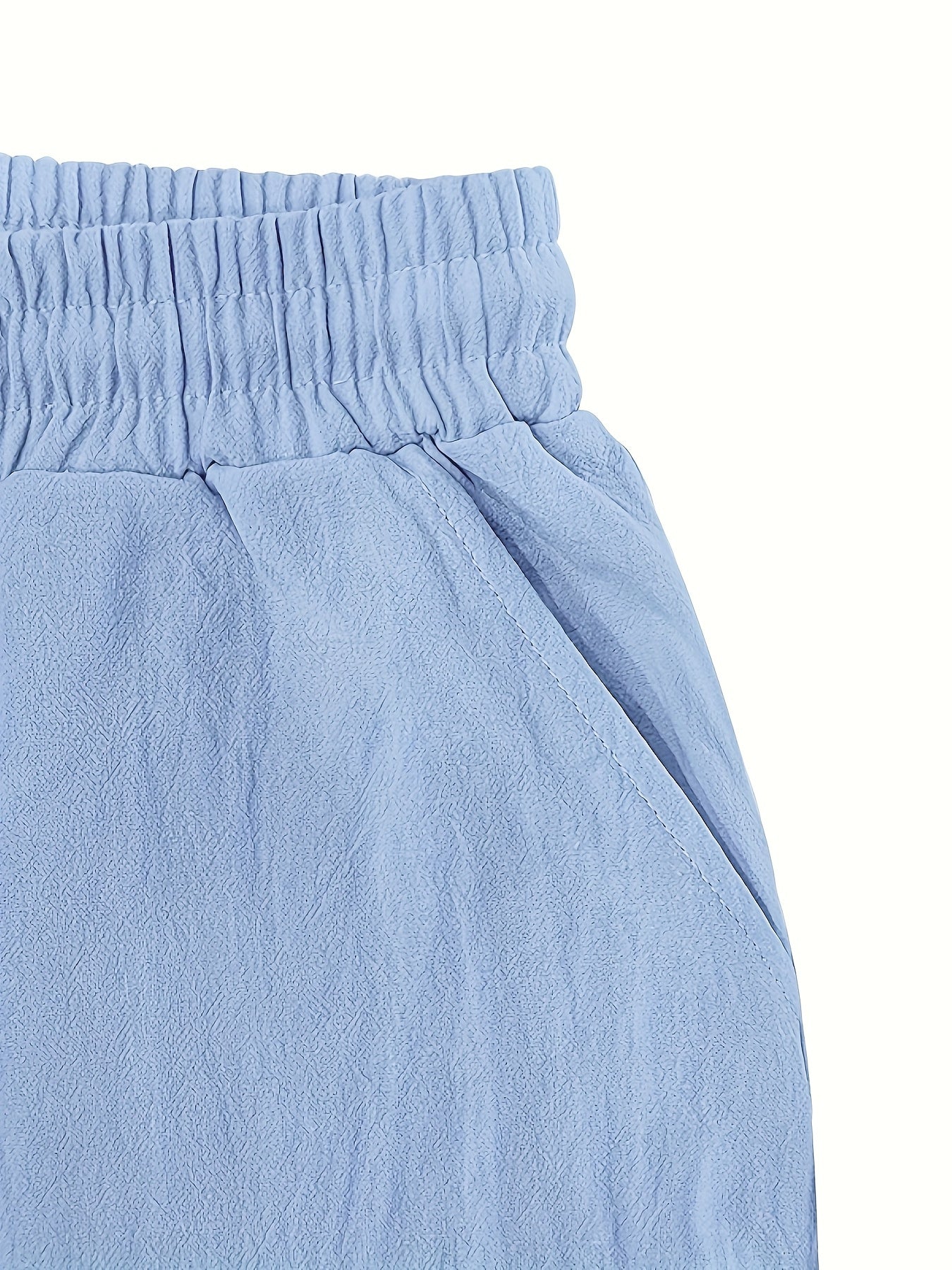 Men'S Spring/Summer Thin Breathable Casual Pants, Loose Fit, Solid Color, Drawstring Wide-Leg Trousers