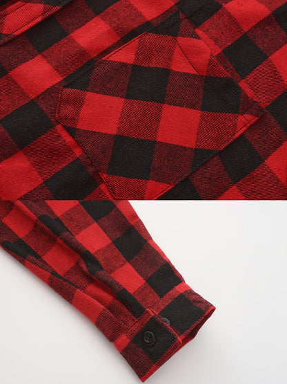 3pcs Men's Flannel Hoodie Shirts Casual Button Plaid Shirt Jackets for Men Long Sleeve Stylish Hooded with Pocket