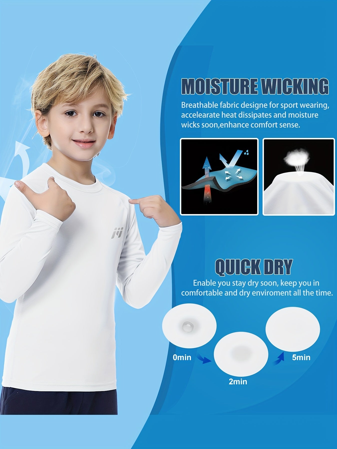 2pcs/Set Boys And Teenagers Round Neck Suit Quick Dry Fishing Running Swimming Polyester Clothes Two-Piece Basic Style Boys Clothes for Summer Outdoor Activities, for Outdoor