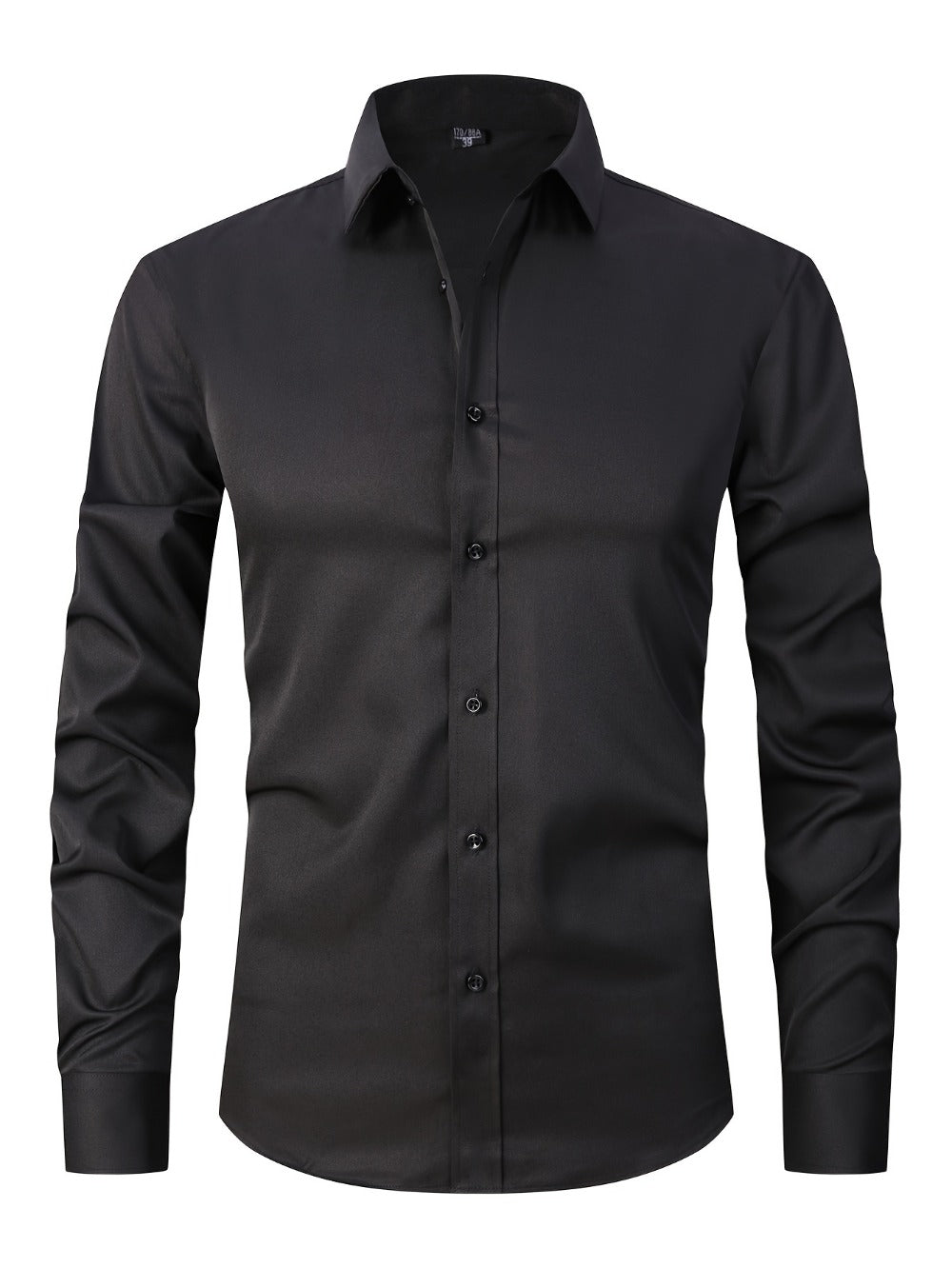 Men's Solid Color Dress Shirt - Classic Neck Short Sleeve 528165