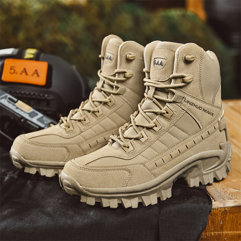 Men'S High-Top Tactical Boots | Heavy-Duty All-Terrain Outdoor Footwear with Slip-Resistant Rubber Soles | Ergonomic Design for All-Weather Hiking, Hunting, Climbing, and Mountaineering | Durable and Comfortable for Extended Wear