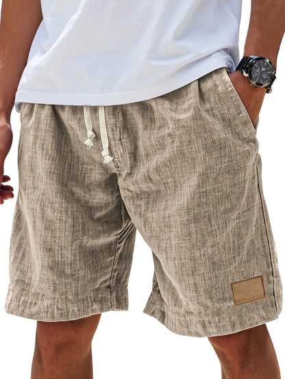 Men'S Summer Casual Knee Length Shorts, Lightweight Breathable Drawstring Shorts for Daily Wear And Beach