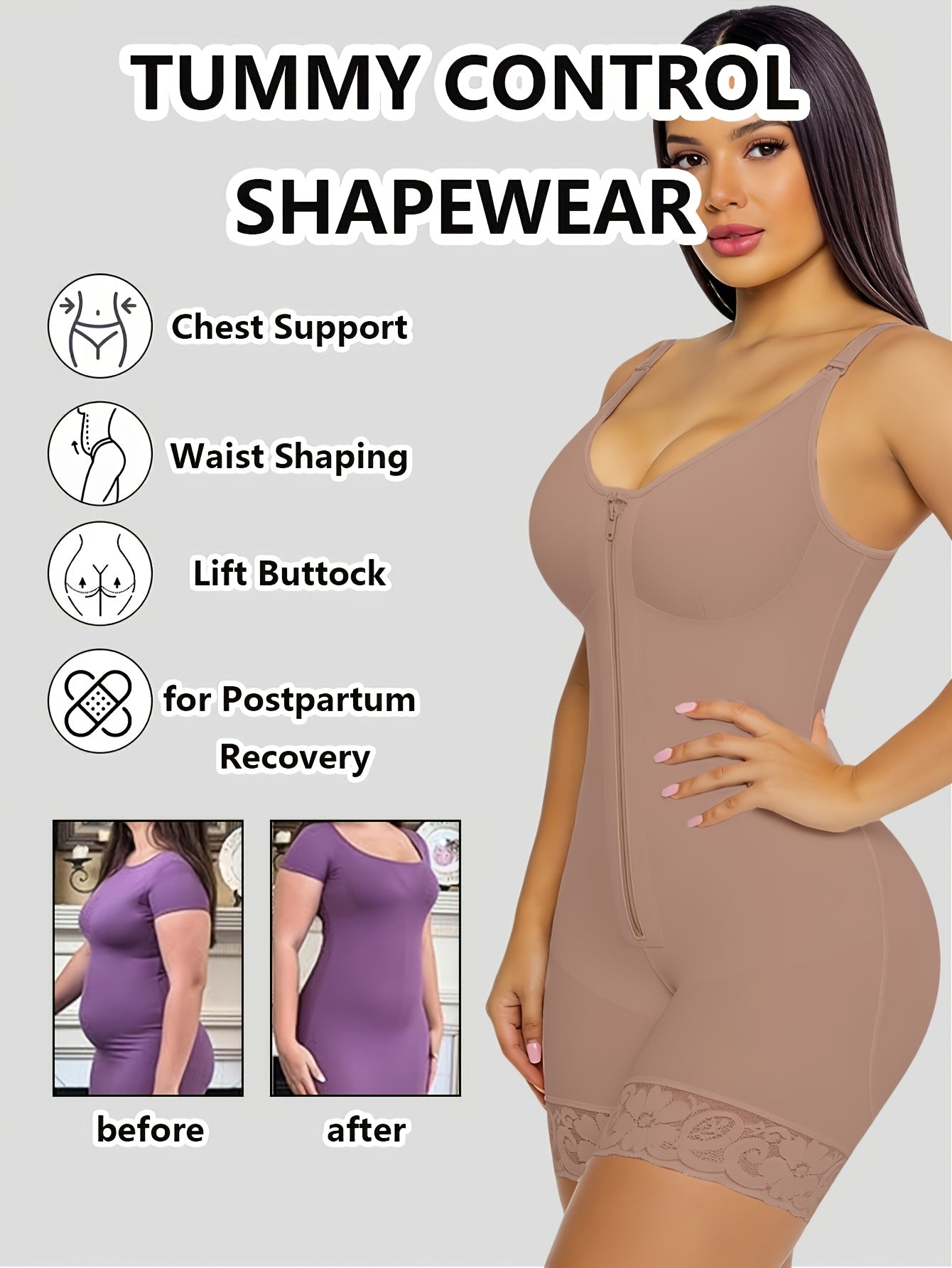 Women's Sports Yoga Shaper: Tummy-Tucking, Butt-Lifting, And Body-Sculpting Pants with Zipper, Detachable Straps, And Zipper Crotch; Gym And Casual Workout Tummy-Tucking Shaper; Top Summer Choice for Tummy Control; Waist And Abdominal Shaping Band