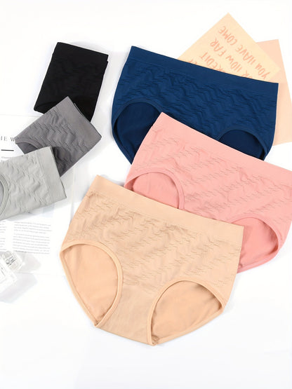 6pcs Women'S Seamless Underwear, Comfortable And Breathable Underwear, Seamless Mid Waist Triangle Panties
