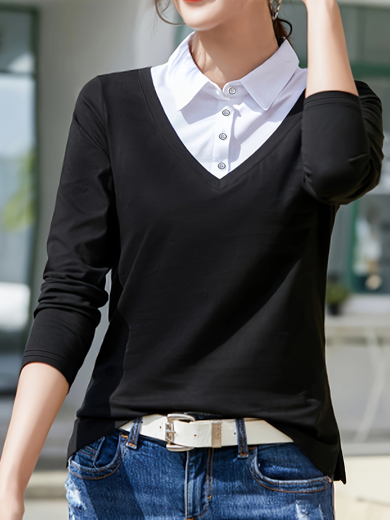 Women's Casual Elegant Shirt - Soft Pink Solid Color, Breathable Stretch Fabric, Machine Washable Collar Button-Front Top for Spring/Summer, Versatile Casual & Formal Wear, Medium Elasticity, Buttonup Front, Stretchable Material, Summer Outfit, Classic St