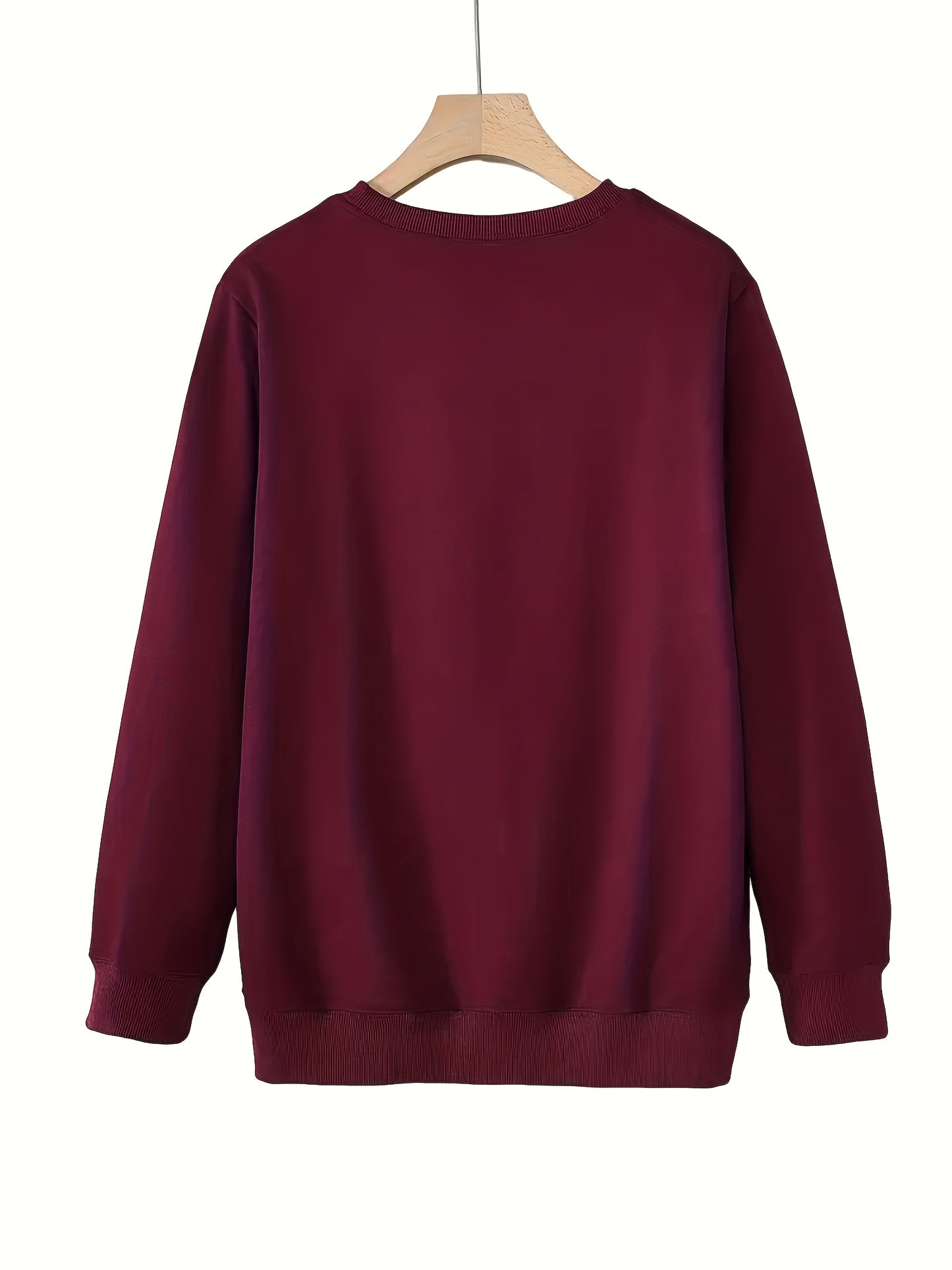 Letter Print Pullover Sweatshirt, Casual Long Sleeve Crew Neck Sweatshirt For Women'S Clothing