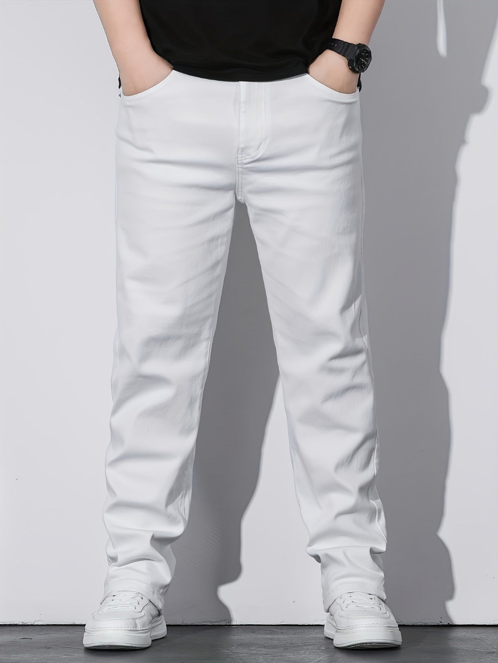 Men's Straight Leg Jeans - Black Denim Clean Finish Weekend 523045