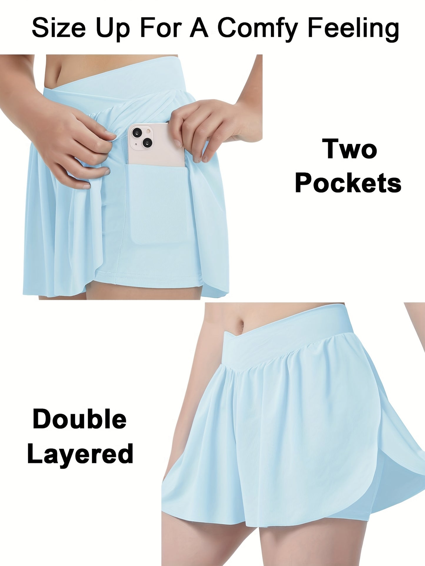 [2-In-1 Style Shorts] Set of 3 EXARUS Girls' Cross Shorts with Butterfly Design for Cheer And Dance, 2-In-1 Style with Pocket, Suitable for Ages 6 to 14 for Sports And Running