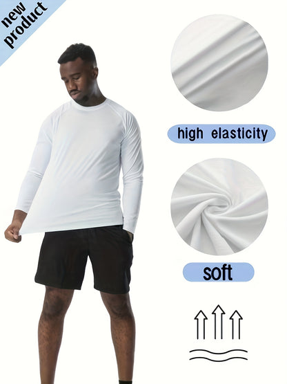 5pcs Men'S Summer Loose Crew Neck Short Sleeve T-Shirt - Check Fabric Top-Moisture-absorbent, Breathable, Soft And Comfortable For Daily Sports, Fitness And Training