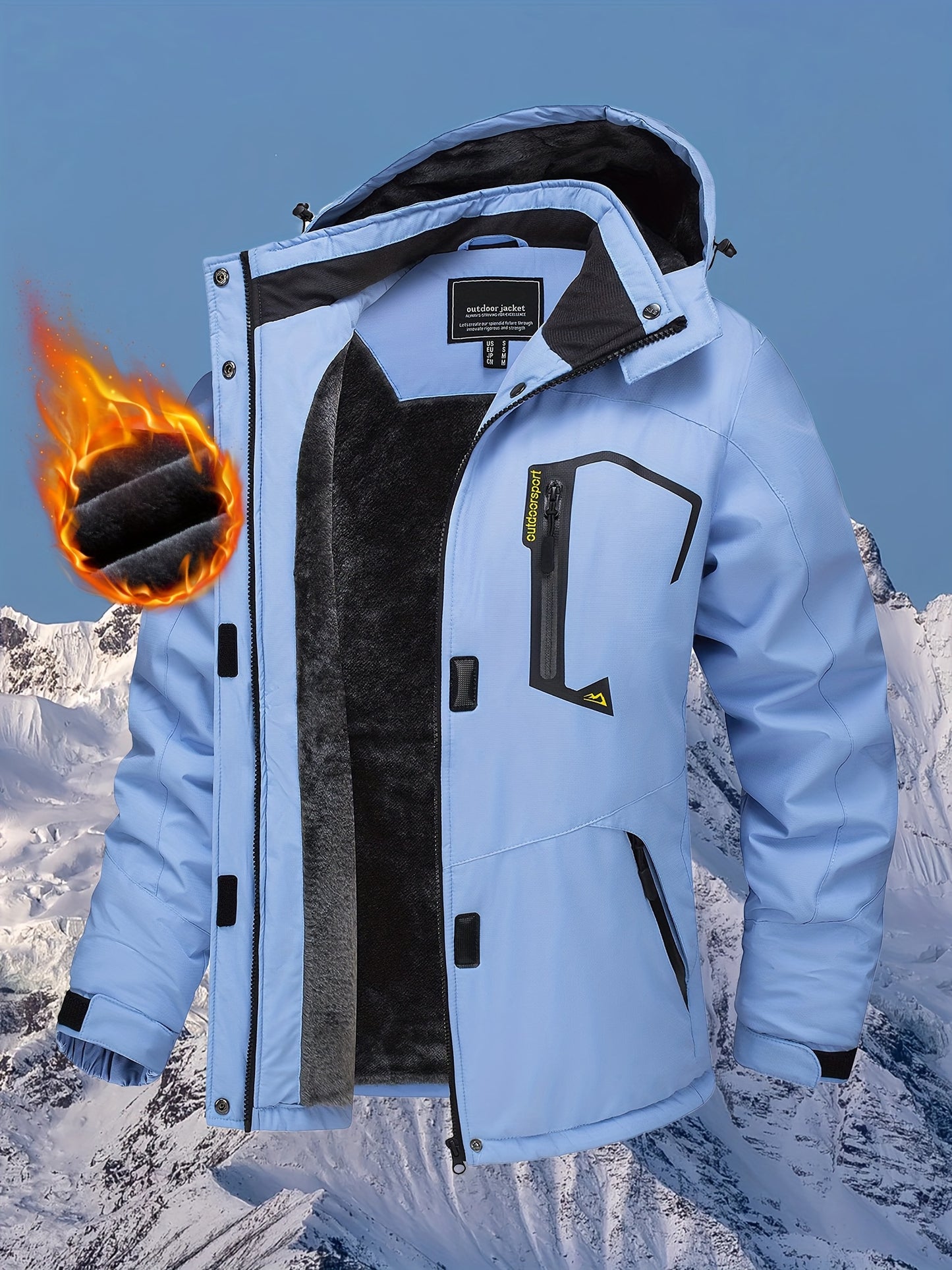 Winter Jacket for Women - Women's Ski Snowboard Jacket Thermal Fleece High Quality Insulated Snow Jacket Casual Work Jacket Outdoor Sports Coat Windbreaker Parka 4 Pockets Camping Snow Jacket Windproof Hood Warm Winter Hiking Fleece Lined Jacket