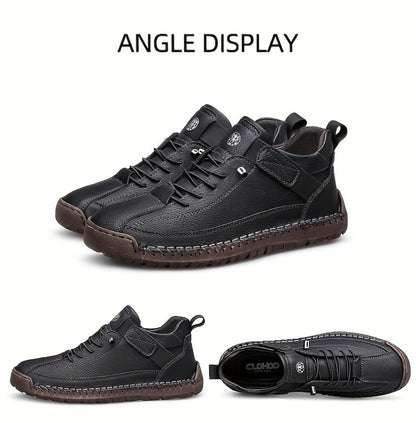 Men's High-Top Casual Ankle Boots - Elastic Closure and Rubber Sole