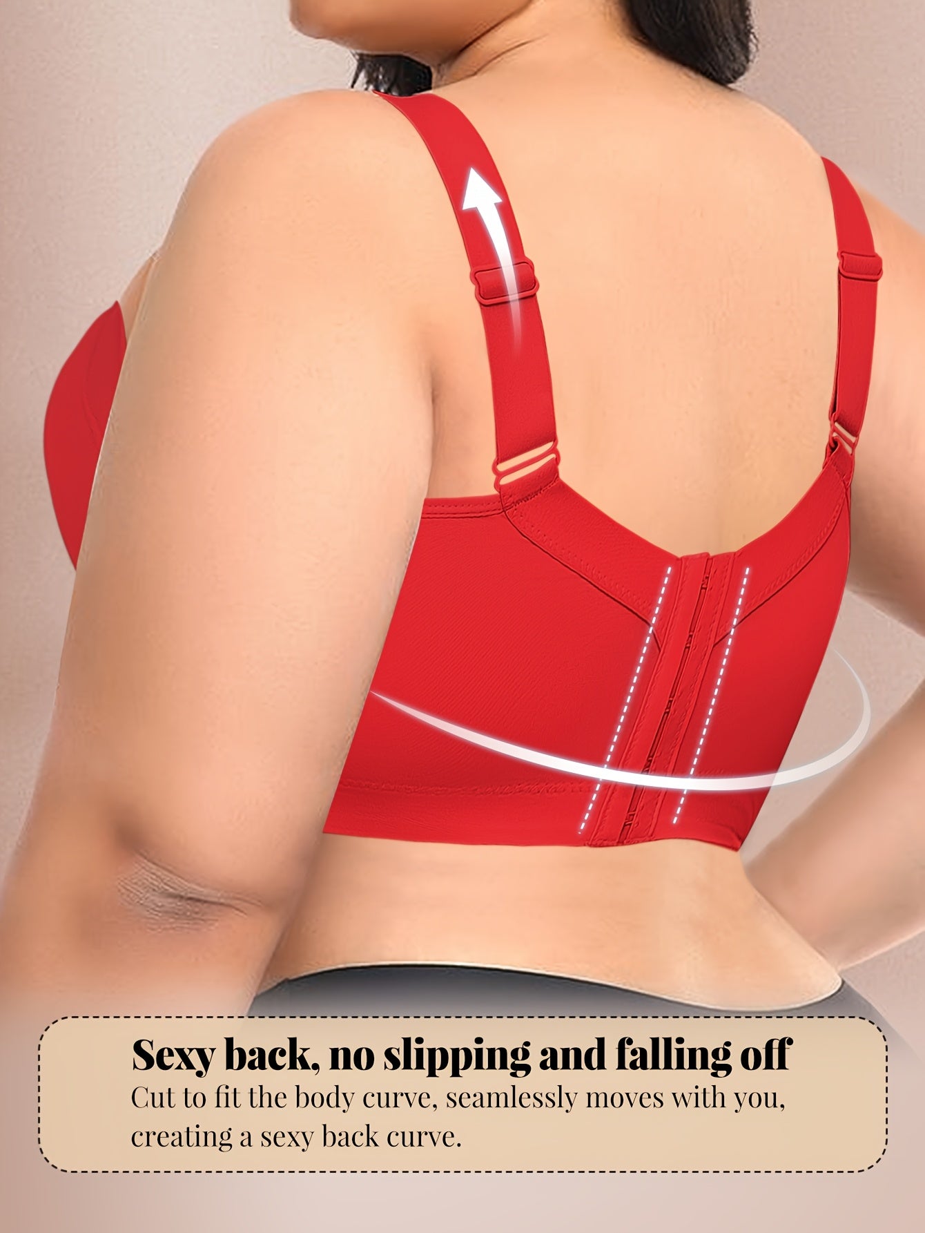 Seamless Large Size Push-up Bra for Women with Wide Shoulder Straps, Comfortable And Simple Bra