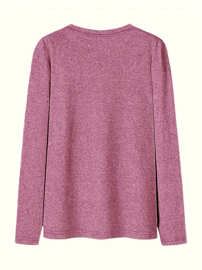 Women'S Casual Sweatshirt, Printed Design - All Seasons, Medium Stretch, Round Neck, Long Sleeve Top