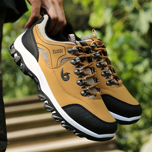 [Breathable Non-Slip Sneakers] Breathable Lace-Up Men's Casual Sneakers - Breathable, Non-Slip, Lace-Up Sneakers with Durable PU Upper And Comfort EVA Insole