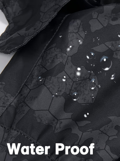Men'S Rain Jacket Waterproof with Zipped Pockets Windproof Rain Jacket with Hooded