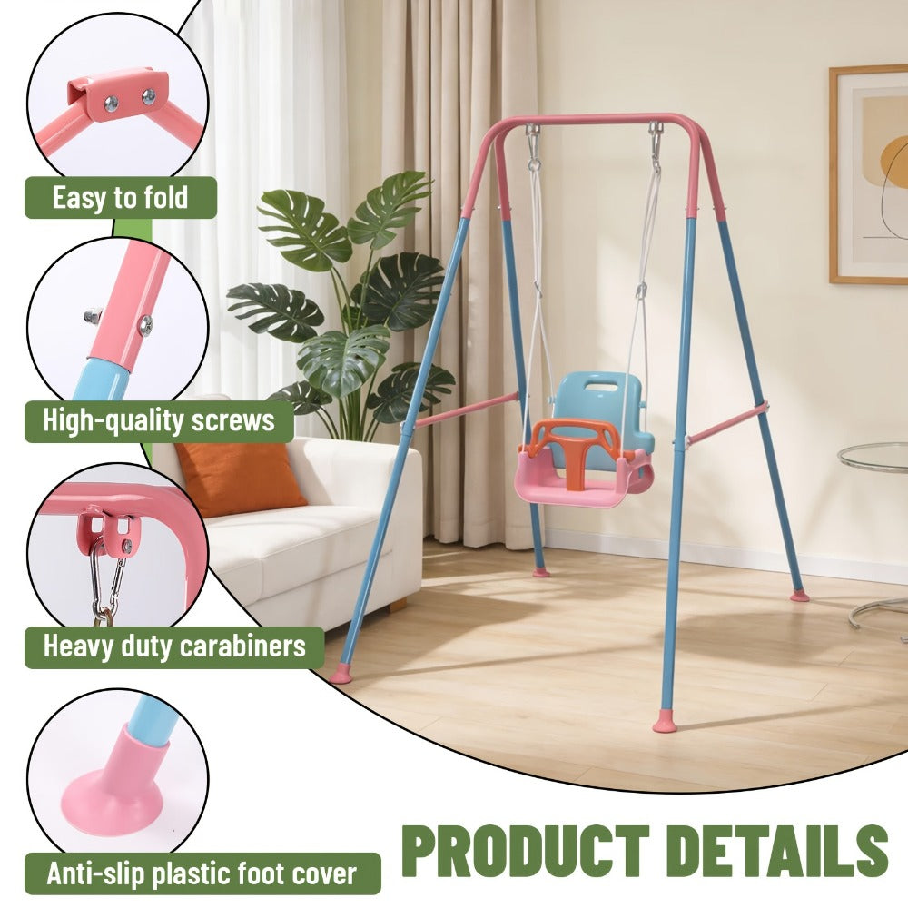 Foldable Baby Swing Set - Indoor and Outdoor Stand