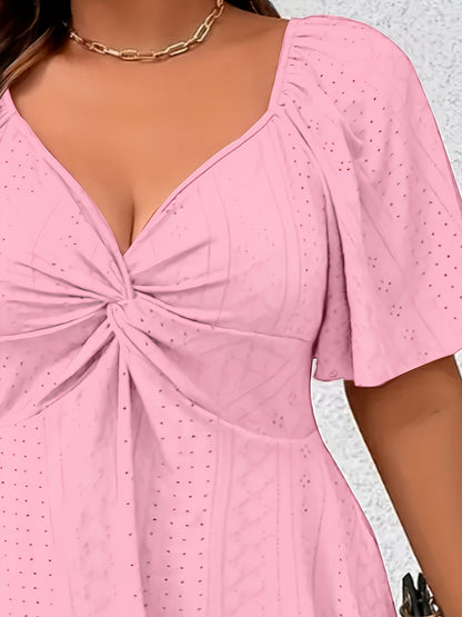 Big Size Fashion Women's Casual Sports Style T-shirt Top Loose V-neck Front Shoulder Casual Versatile Soft T-shirt Comfortable Natural Breathable Sports
