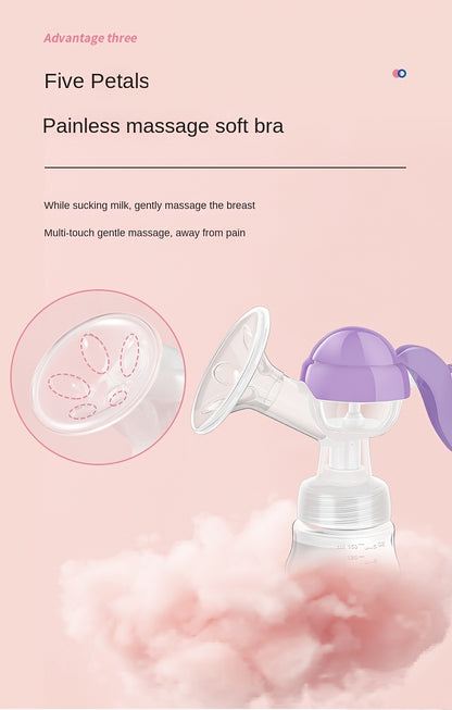 Manual Breast Pump, Manual Breast Milk Collector, Massage, Portable And Silent Milking Device, Nipple Nipple