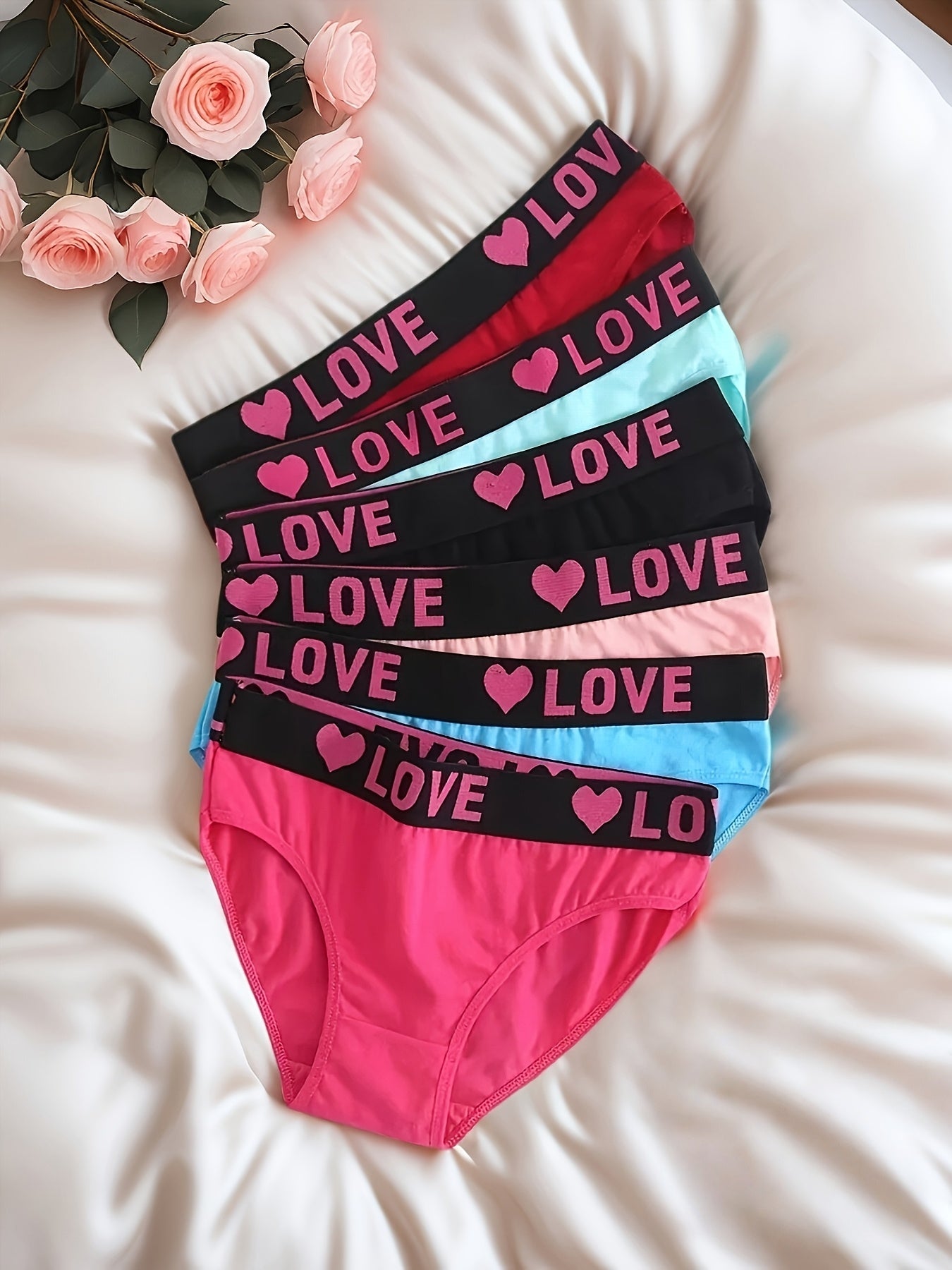 12pcs, Seamless Letter Printed Contrasting Slim Fit Triangle Pants, Easy, Comfortable, Breathable, Seamless Elastic Underwear, Women'S Underwear And Underwear