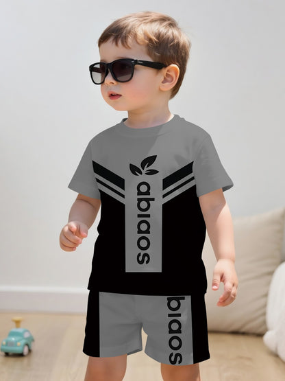 Baby Boy Graphic Outfit Set - Short Sleeve Summer