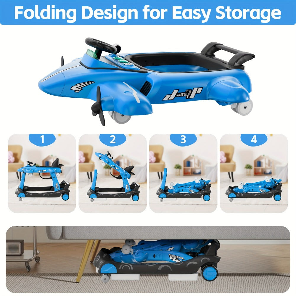 Baby Walker - Foldable Adjustable Padded 6-in-1