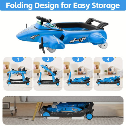 Baby Walker - Foldable Adjustable Padded 6-in-1