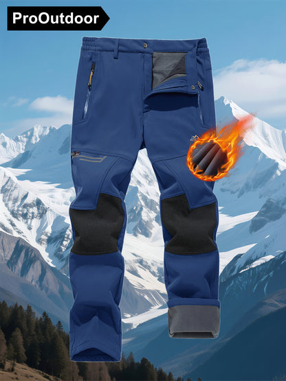 Men's Winter Fleece Pants Outdoor Softshell Pants Thickened Warm Lined Camping Fishing Trekking Hiking Pants Casual Trousers
