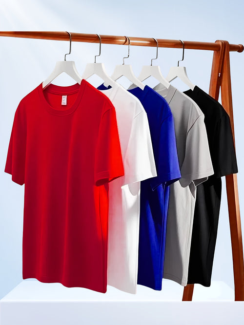 5pcs Men's Quick-Dry Short-Sleeve Shirts, Item, One of My Recent Purchases, Price Just Over a Dozen Dollars, Great Value Recommendation, for Sports and Daily Casual Wear