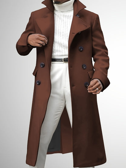 Men's Versatile Wool Blend Double-Breasted Coat