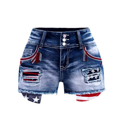 2025 Summer New Denim Mid-Length Shorts: Women's Ripped Five-Point Shorts, Stretch Washed Fabric, Comfortable and Breathable, Fashionable and Versatile, Create a Refreshing Summer Look! Upgrade Your Summer Wardrobe with These Stylish and Comfortable