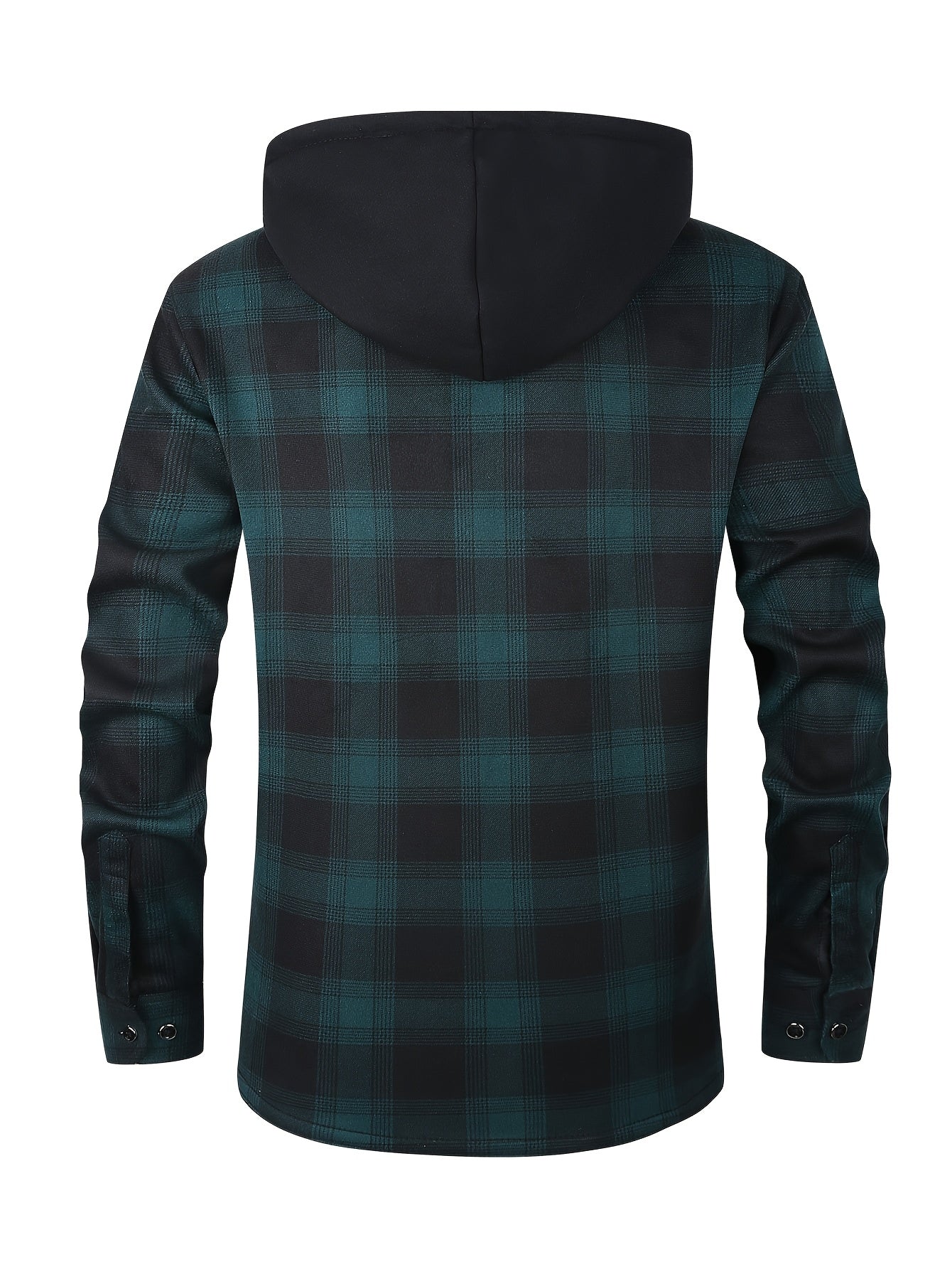 New Men'S Plaid Hooded Long-Sleeved Shirt Outdoor Casual Shirt Jacket | Flannel with Pocket Double Bag Double | Inner Lining Is Thickened | Thermal Shirt