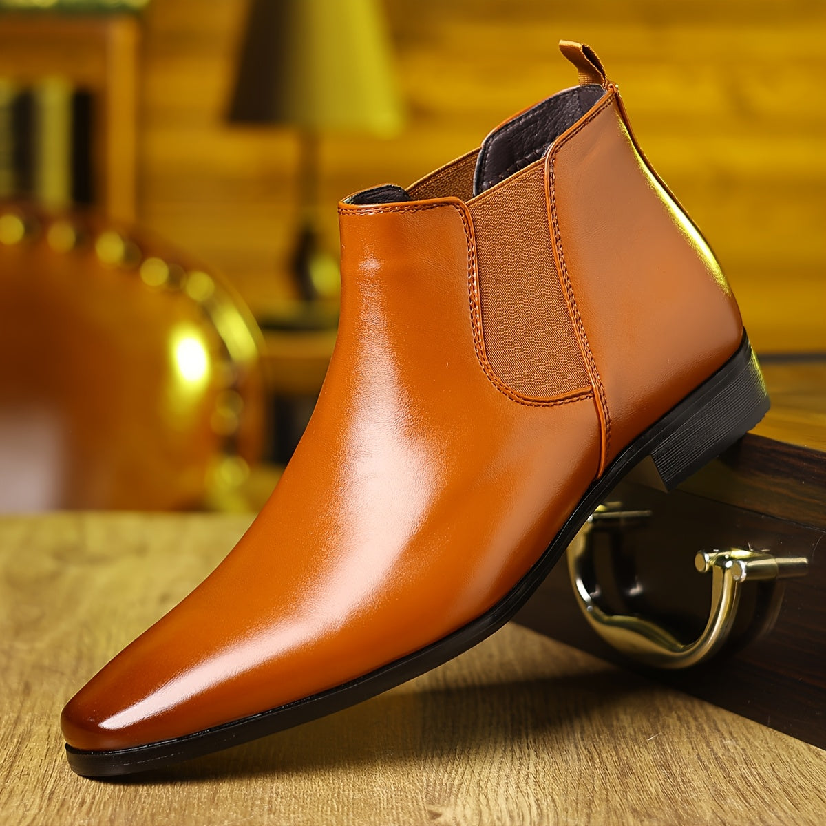 2207-1 Men'S Fashion Chelsea Boots, Non-Slip Side Zipper Ankle Boots, Suitable for Outdoor Walking, Spring And Autumn
