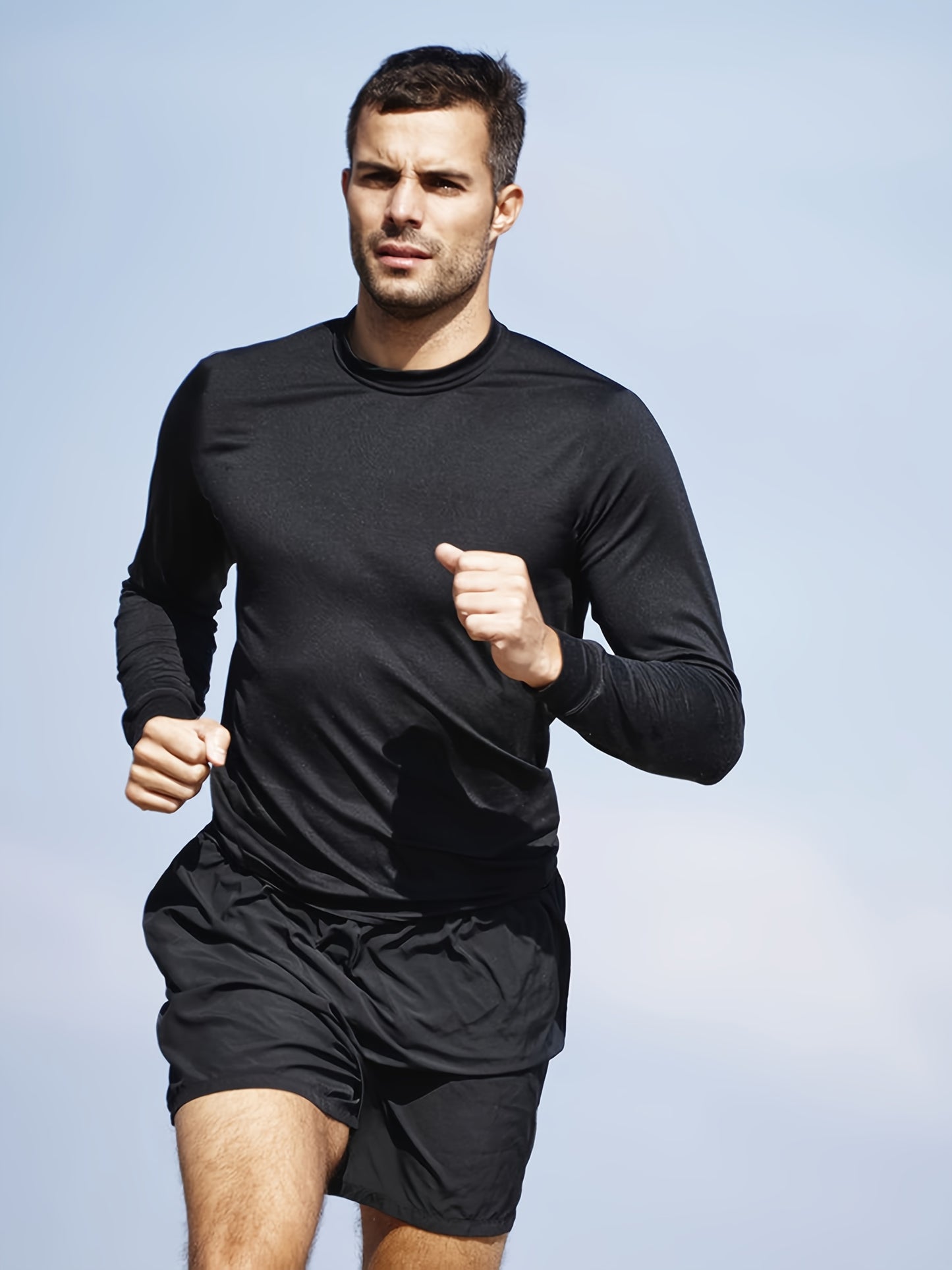 Kinglaman 5pcs Men'S Quick Dry Long Sleeve T-Shirts for Casual Workouts with Moisture-Wicking Performance
