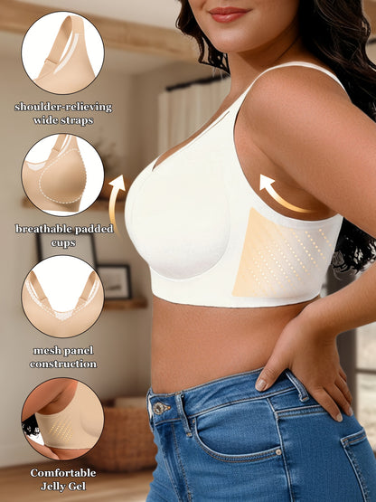 Women's Black Mesh V-Neck Bra - product view 20