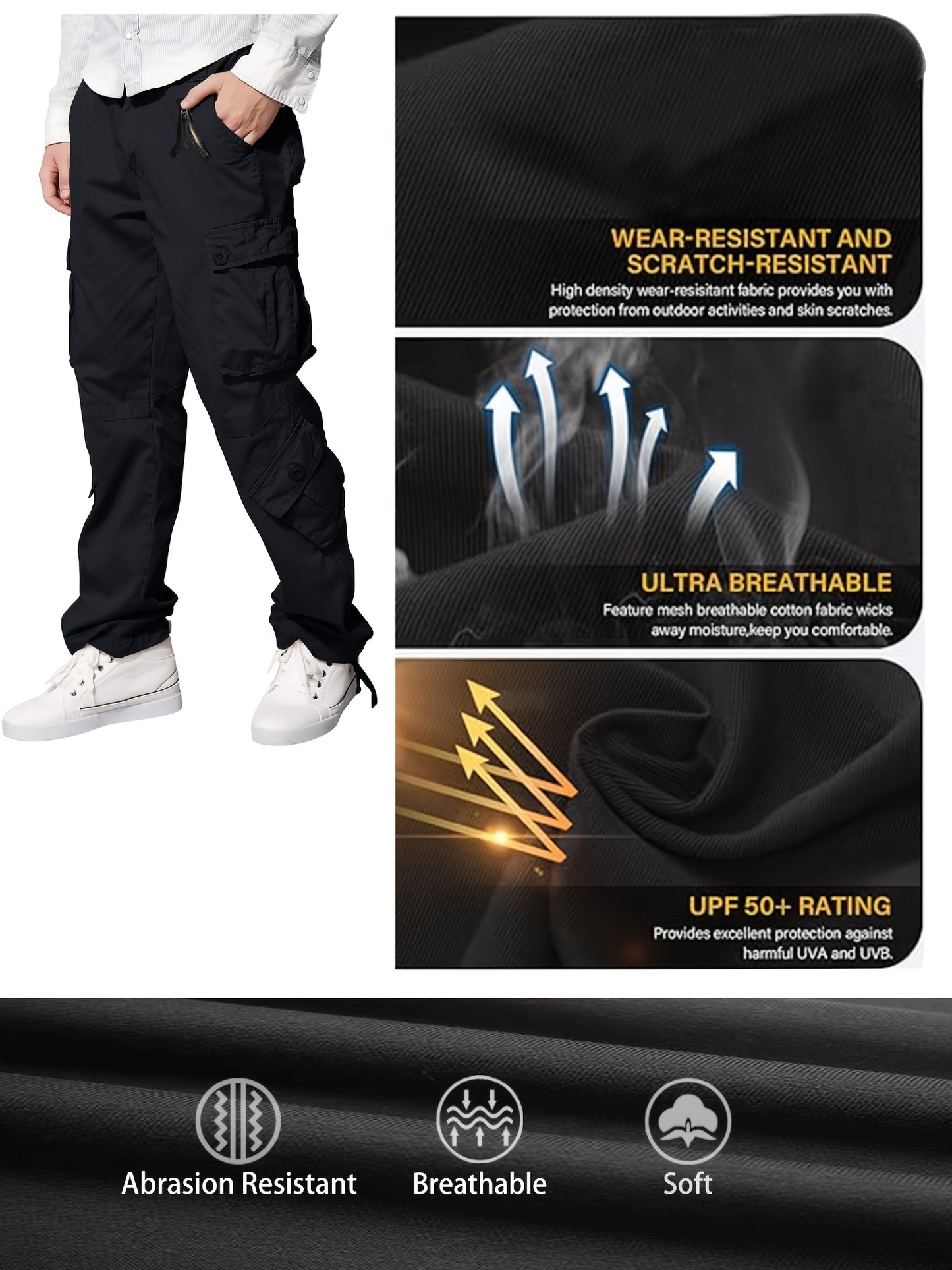 Men's Khaki 6-pocket Casual Pants