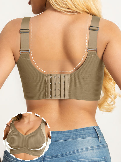 4pcs JOINBUY Women's Full Coverage Backless V-Neck Bras - Removable Pads & Suitable for Daily & Special Occasions, High Elasticity Seamless Support Bra with V-Neck Backless Design, Removable Cups, Moderate Lift Underwear (Solid Color)