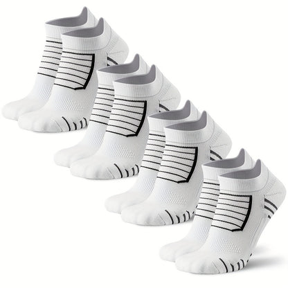 5 Pairs Of Professional Men's Sports Ankle Socks, Low-cut Socks with Moisture-wicking, Breathable, Shock-absorbing, Durable, for Basketball, Running, Marathon, Cycling, Used In All Seasons, Socks, Easter Gifts