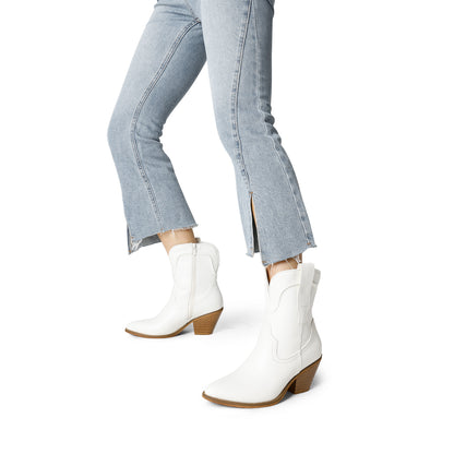 Women's Cowboy Ankle Boots, Western Booties Low Heel Pointed Toe Cowgirl Boots - Western style cowboys boots for women, for everyday wear, casual strolls, special events or any western-themed parties