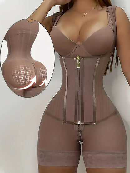 Colombian Style Shaping Waist Cincher Shapewear Tummy Control Body Shaper Postpartum Butt Lifter with Zipper Crotch